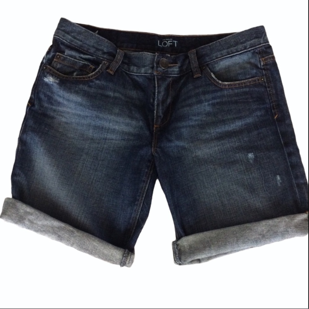 LOFT distressed Jean shorts 4